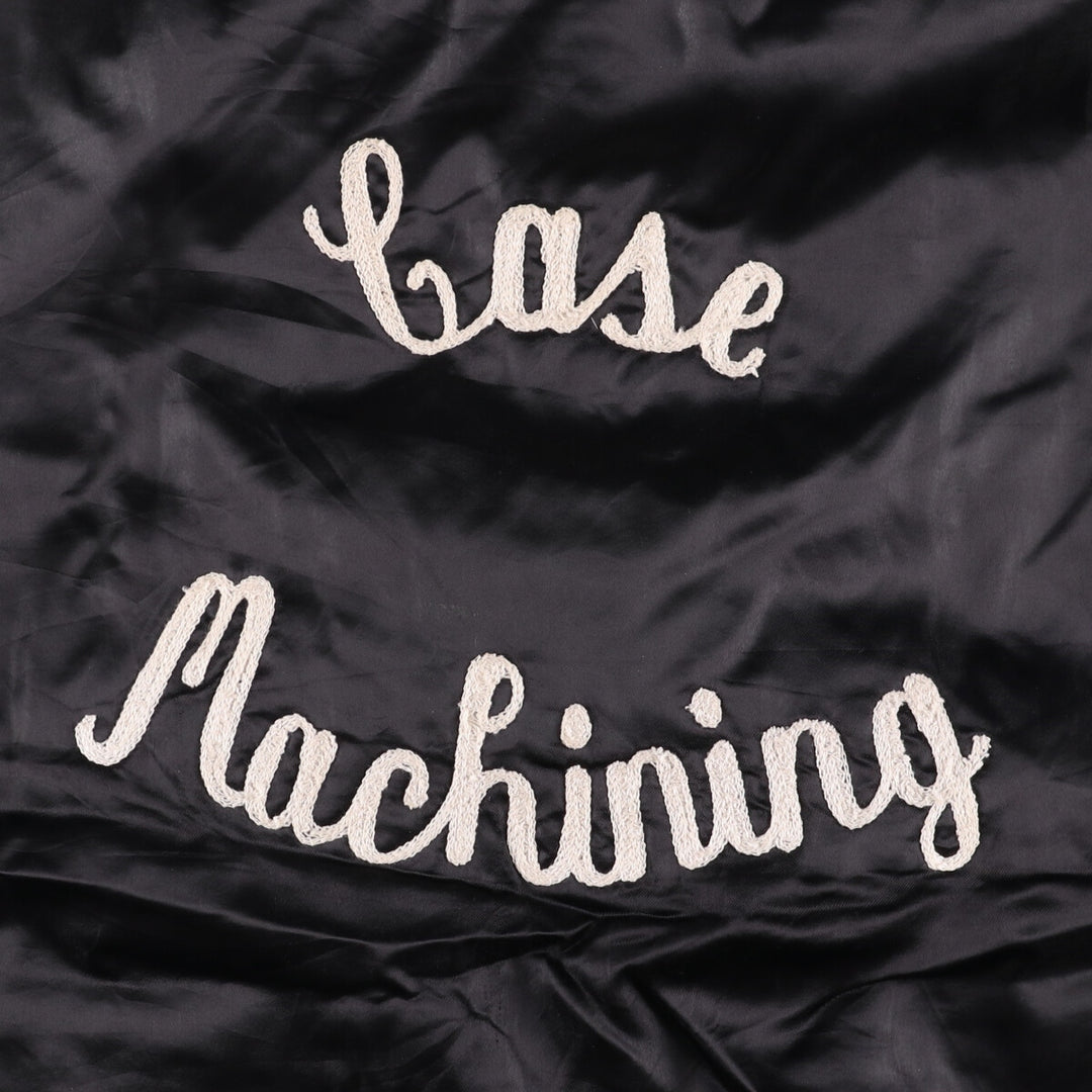 Vintage 1970'S Holloway padded nylon varsity jacket, award jacket, men's size XL Nylon black type Vintage Second Hand