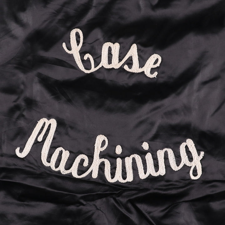 Vintage 1970'S Holloway padded nylon varsity jacket, award jacket, men's size XL Nylon black type Vintage Second Hand