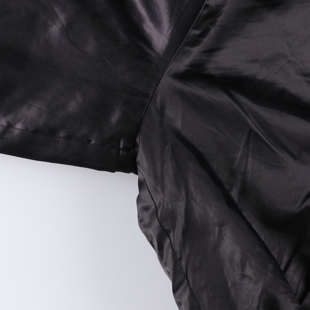 Vintage 1970'S Holloway padded nylon varsity jacket, award jacket, men's size XL Nylon black type Vintage Second Hand