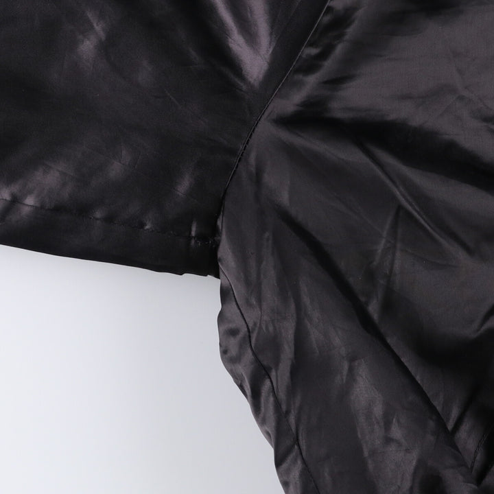 Vintage 1970'S Holloway padded nylon varsity jacket, award jacket, men's size XL Nylon black type Vintage Second Hand