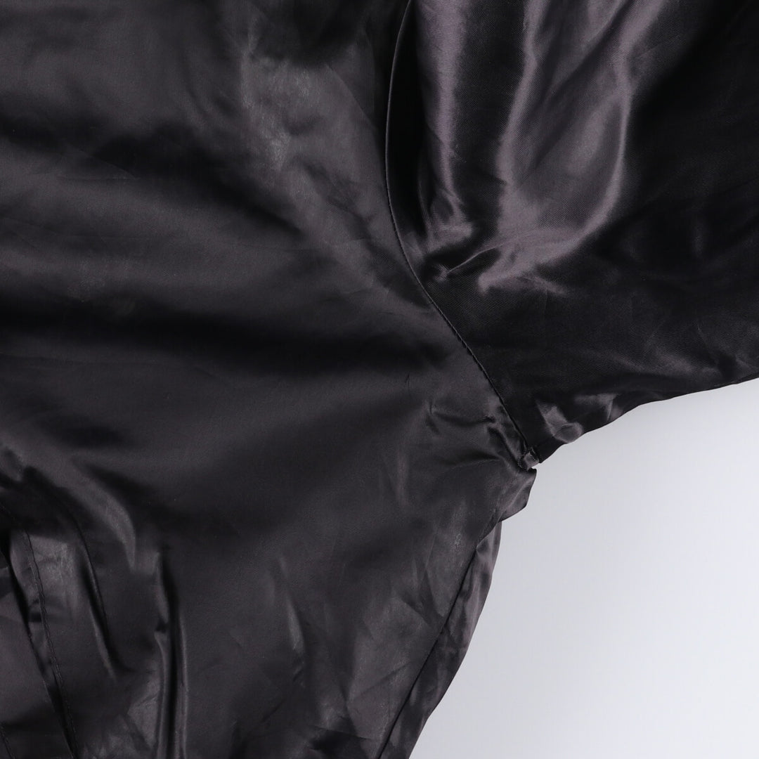 Vintage 1970'S Holloway padded nylon varsity jacket, award jacket, men's size XL Nylon black type Vintage Second Hand