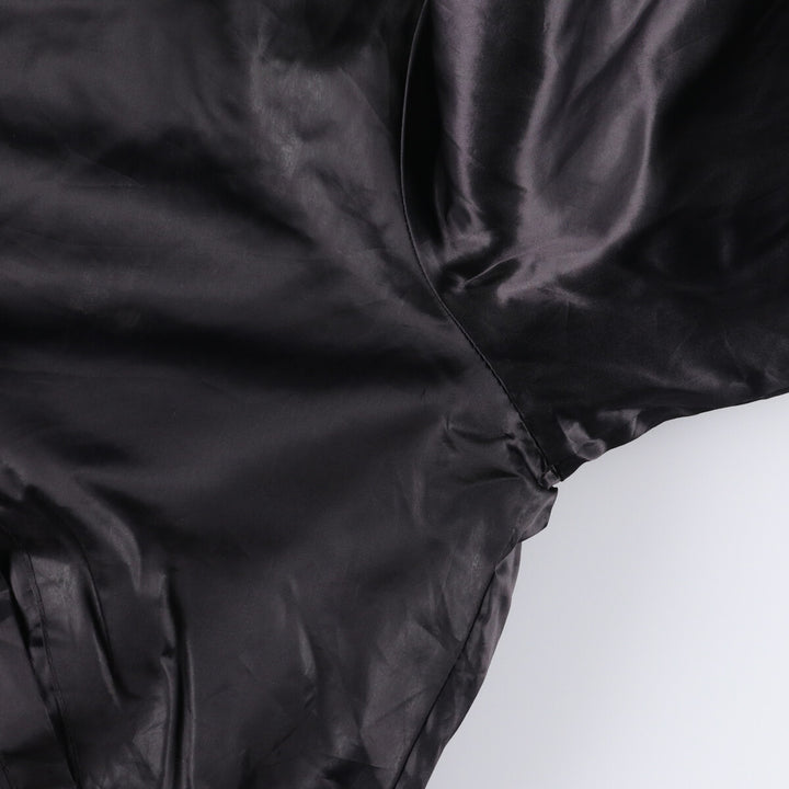 Vintage 1970'S Holloway padded nylon varsity jacket, award jacket, men's size XL Nylon black type Vintage Second Hand