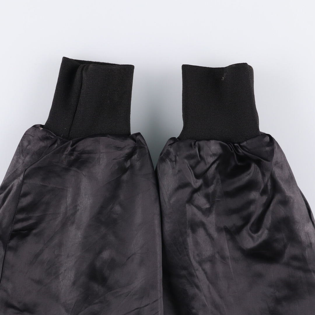 Vintage 1970'S Holloway padded nylon varsity jacket, award jacket, men's size XL Nylon black type Vintage Second Hand