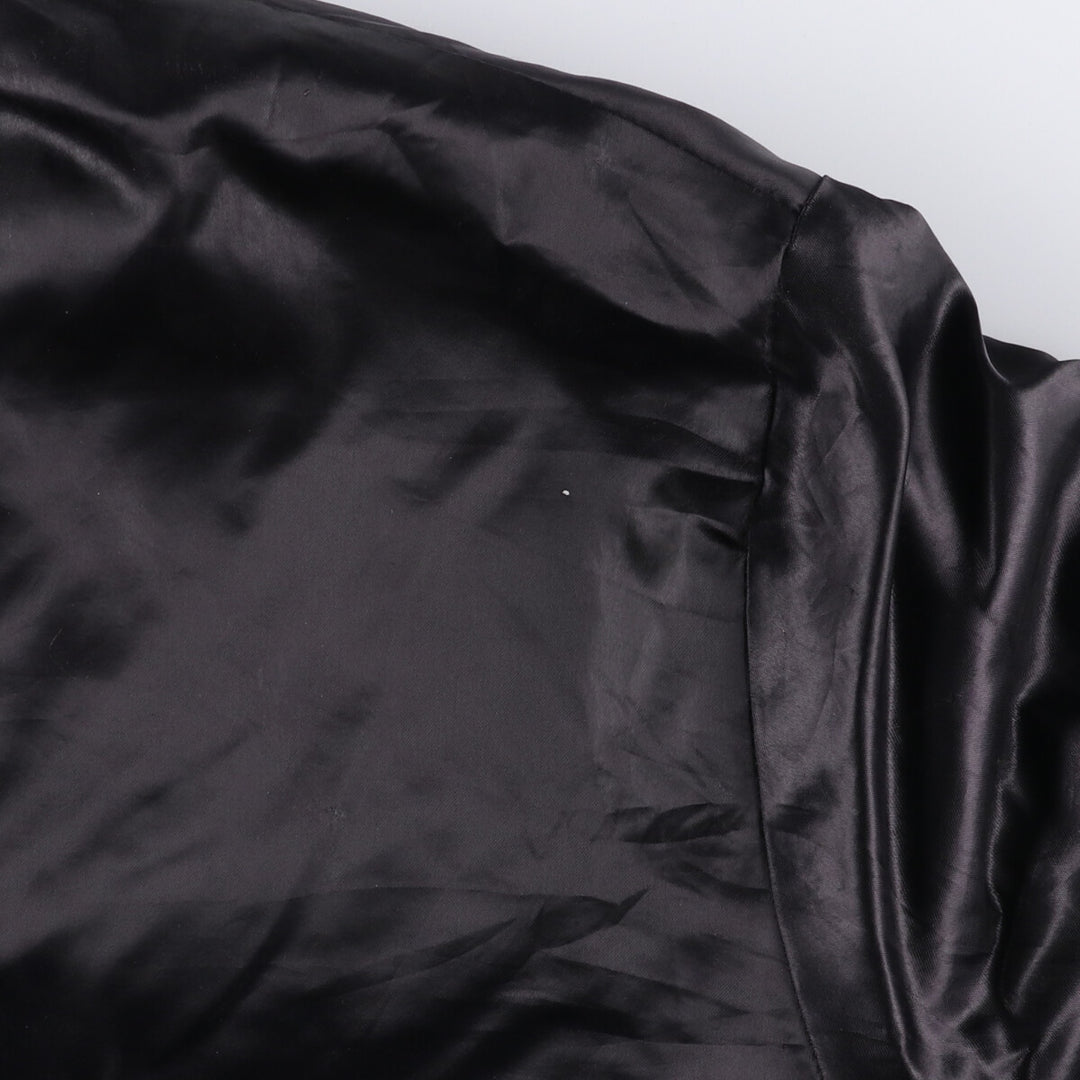 Vintage 1970'S Holloway padded nylon varsity jacket, award jacket, men's size XL Nylon black type Vintage Second Hand