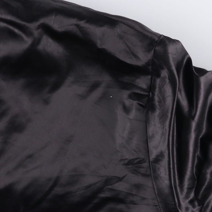 Vintage 1970'S Holloway padded nylon varsity jacket, award jacket, men's size XL Nylon black type Vintage Second Hand