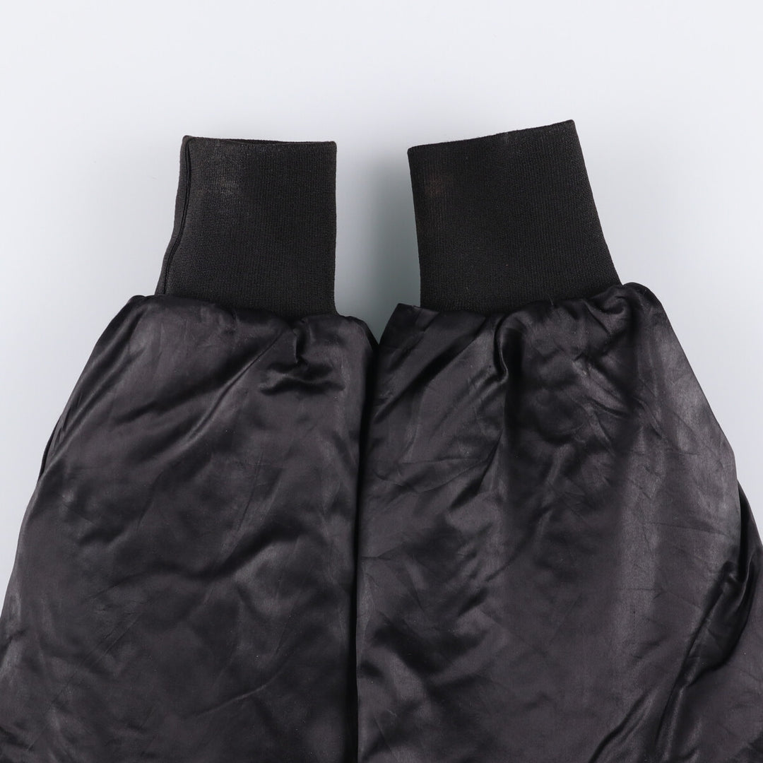 Vintage 1970'S Holloway padded nylon varsity jacket, award jacket, men's size XL Nylon black type Vintage Second Hand