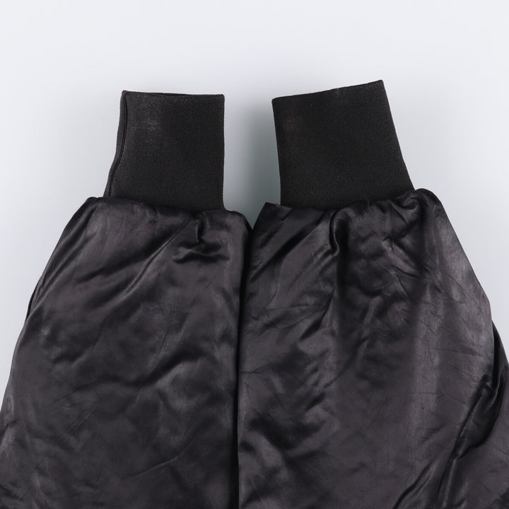 Vintage 1970'S Holloway padded nylon varsity jacket, award jacket, men's size XL Nylon black type Vintage Second Hand