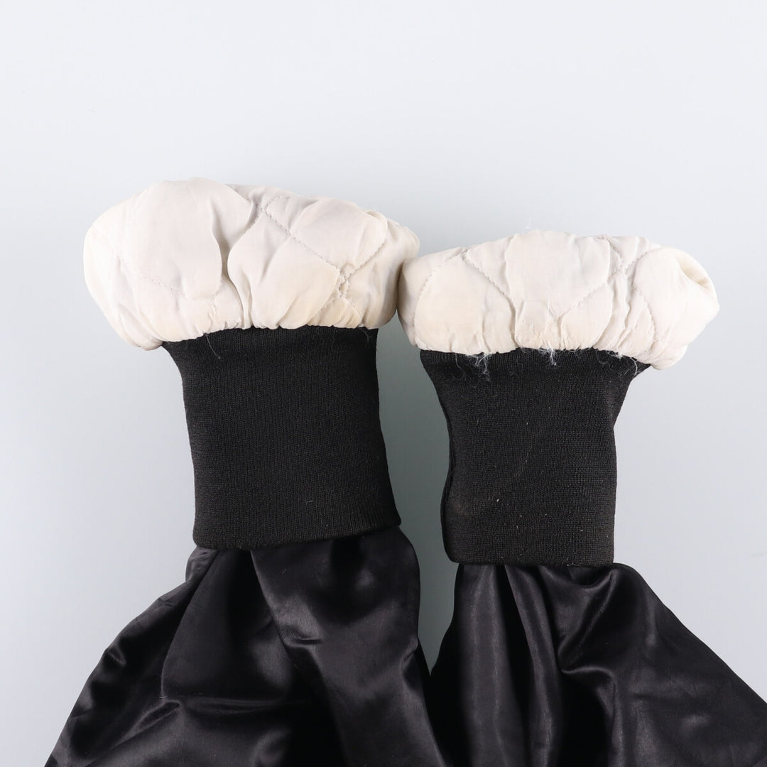 Vintage 1970'S Holloway padded nylon varsity jacket, award jacket, men's size XL Nylon black type Vintage Second Hand