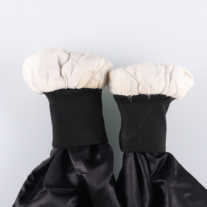 Vintage 1970'S Holloway padded nylon varsity jacket, award jacket, men's size XL Nylon black type Vintage Second Hand