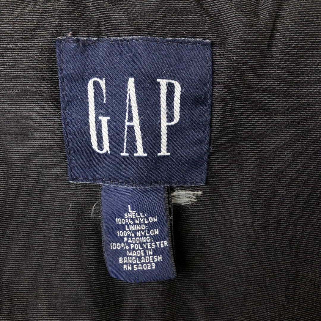 90'S GAP Vintage Padded Puffer Jacket, Men's Size L Nylon black type Vintage Second Hand