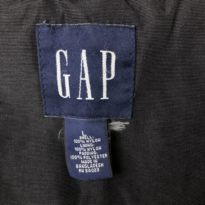 90'S GAP Vintage Padded Puffer Jacket, Men's Size L Nylon black type Vintage Second Hand