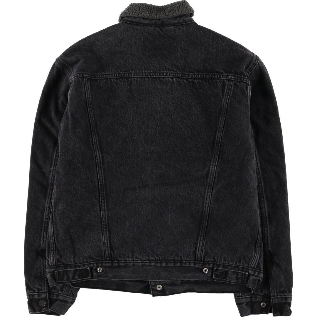 Levi's Black Denim Boa Jacket, Men's Size M cotton black type Vintage Second Hand