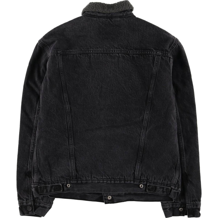 Levi's Black Denim Boa Jacket, Men's Size M cotton black type Vintage Second Hand
