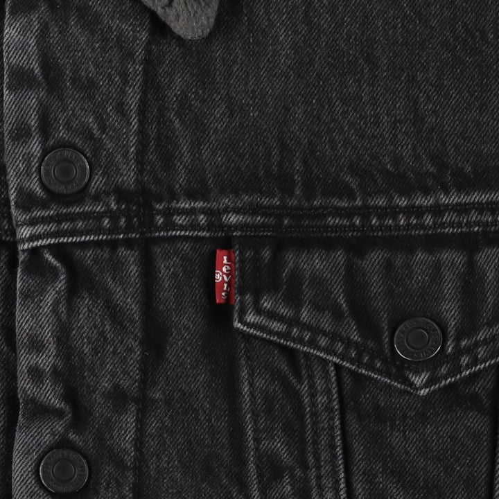 Levi's Black Denim Boa Jacket, Men's Size M cotton black type Vintage Second Hand