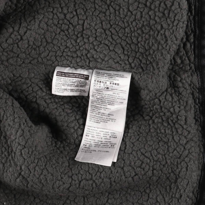 Levi's Black Denim Boa Jacket, Men's Size M cotton black type Vintage Second Hand