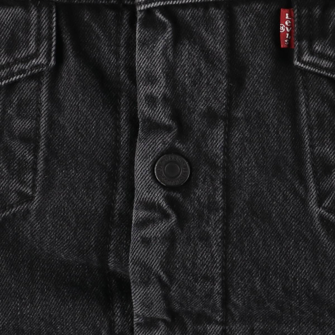 Levi's Black Denim Boa Jacket, Men's Size M cotton black type Vintage Second Hand