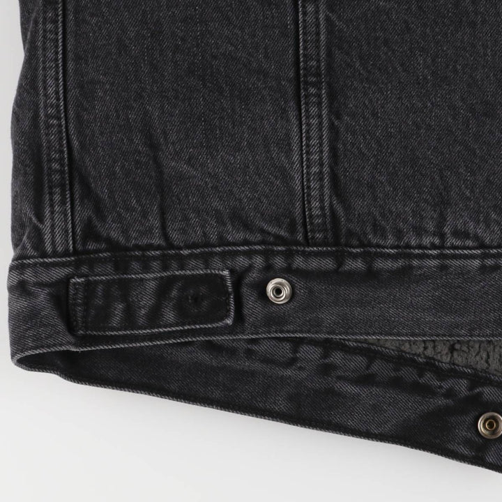 Levi's Black Denim Boa Jacket, Men's Size M cotton black type Vintage Second Hand