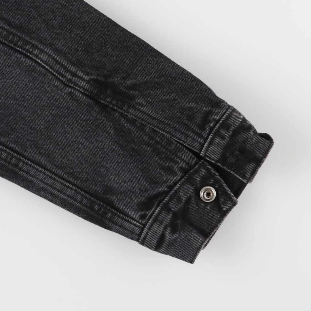 Levi's Black Denim Boa Jacket, Men's Size M cotton black type Vintage Second Hand