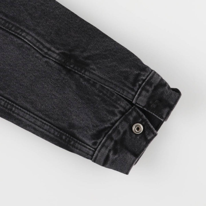 Levi's Black Denim Boa Jacket, Men's Size M cotton black type Vintage Second Hand