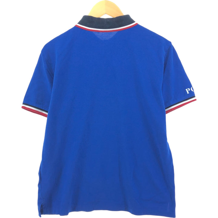 Ralph Lauren POLO RALPH LAUREN CUSTOM SLIM FIT short sleeve polo shirt, men's size L cotton blue type Vintage Second Hand