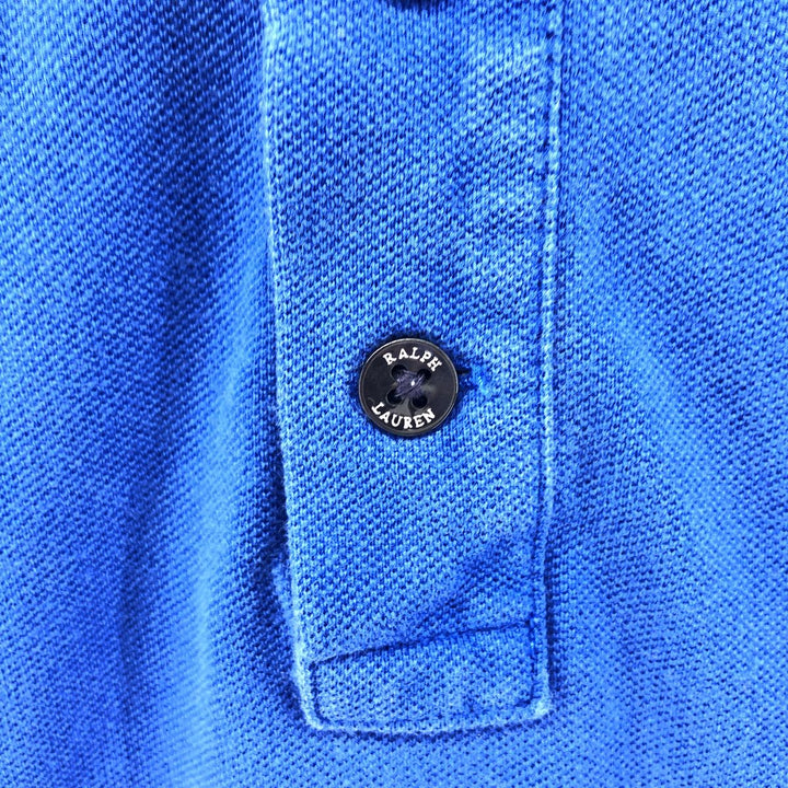Ralph Lauren POLO RALPH LAUREN CUSTOM SLIM FIT short sleeve polo shirt, men's size L cotton blue type Vintage Second Hand