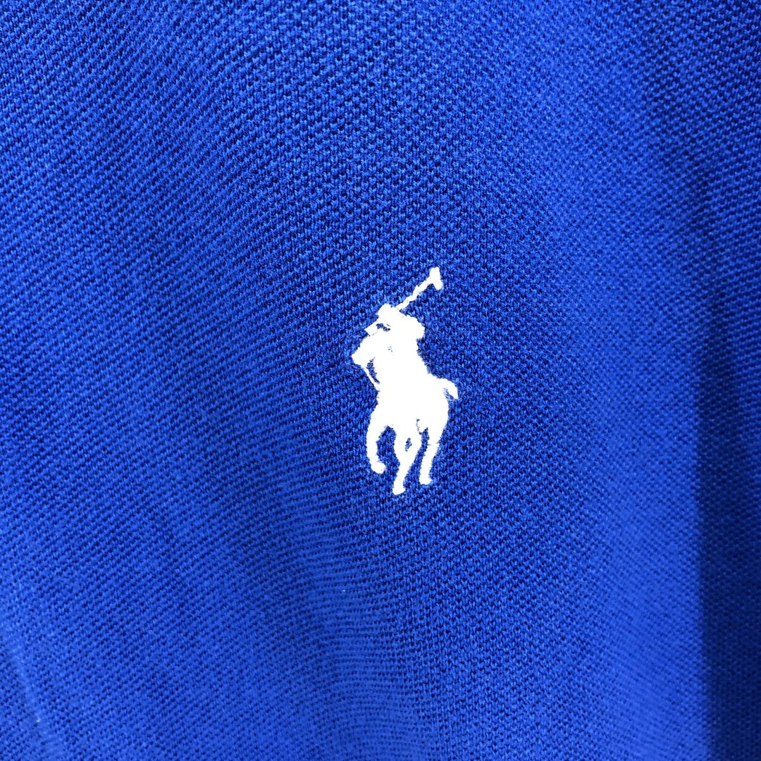 Ralph Lauren POLO RALPH LAUREN CUSTOM SLIM FIT short sleeve polo shirt, men's size L cotton blue type Vintage Second Hand