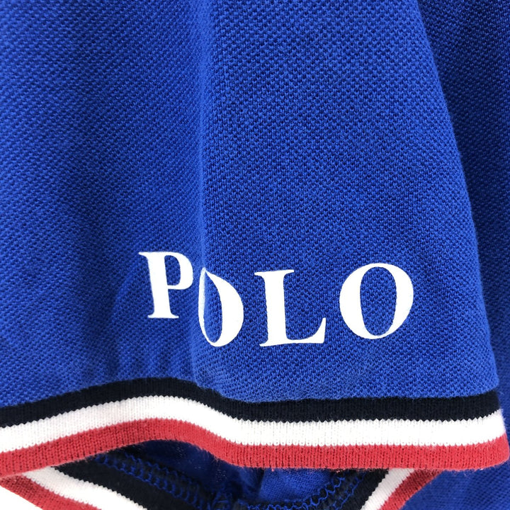 Ralph Lauren POLO RALPH LAUREN CUSTOM SLIM FIT short sleeve polo shirt, men's size L cotton blue type Vintage Second Hand