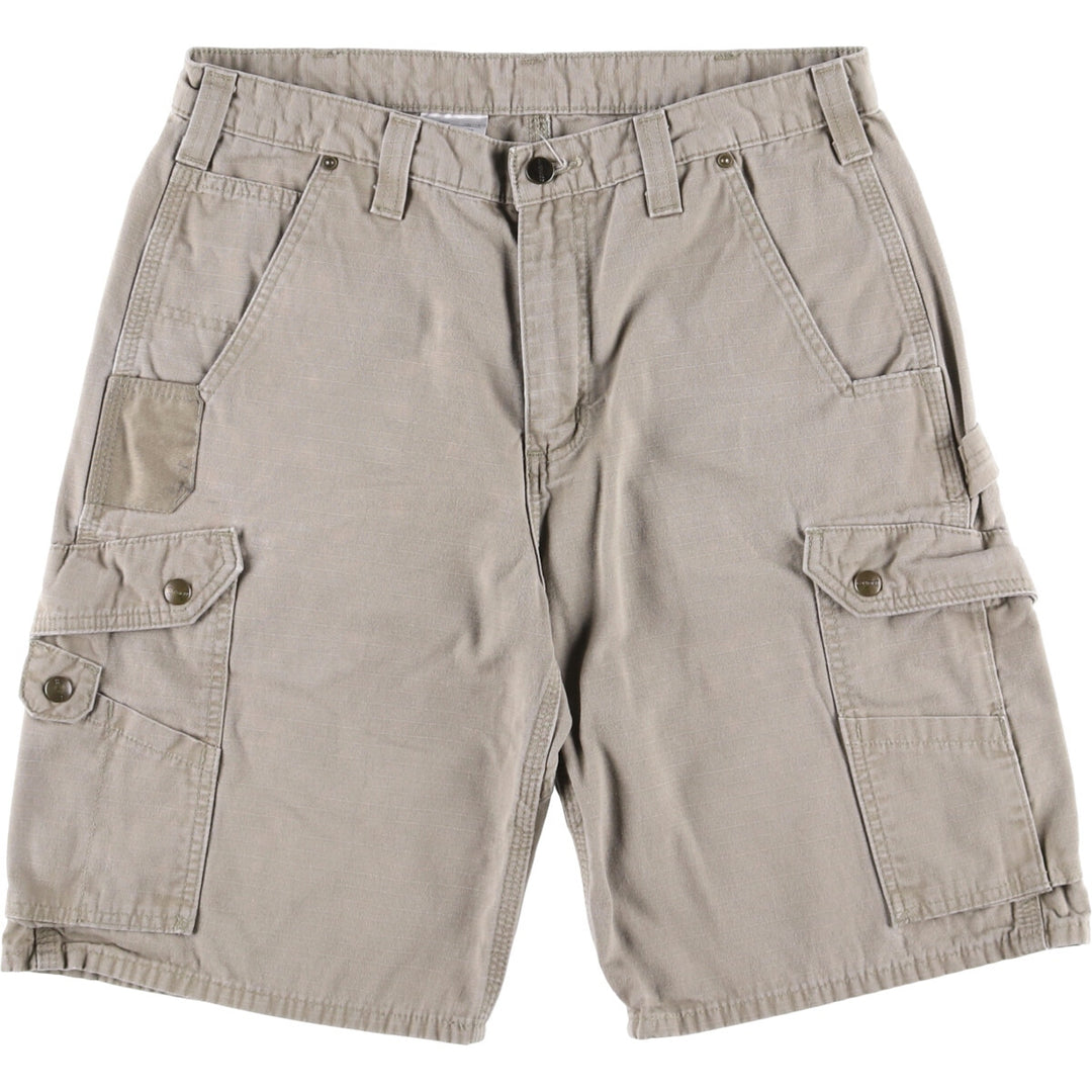 Carhartt Relaxed Fit Ripstop Cargo Shorts, Men's, W33 equivalent cotton Beige type Vintage Second Hand