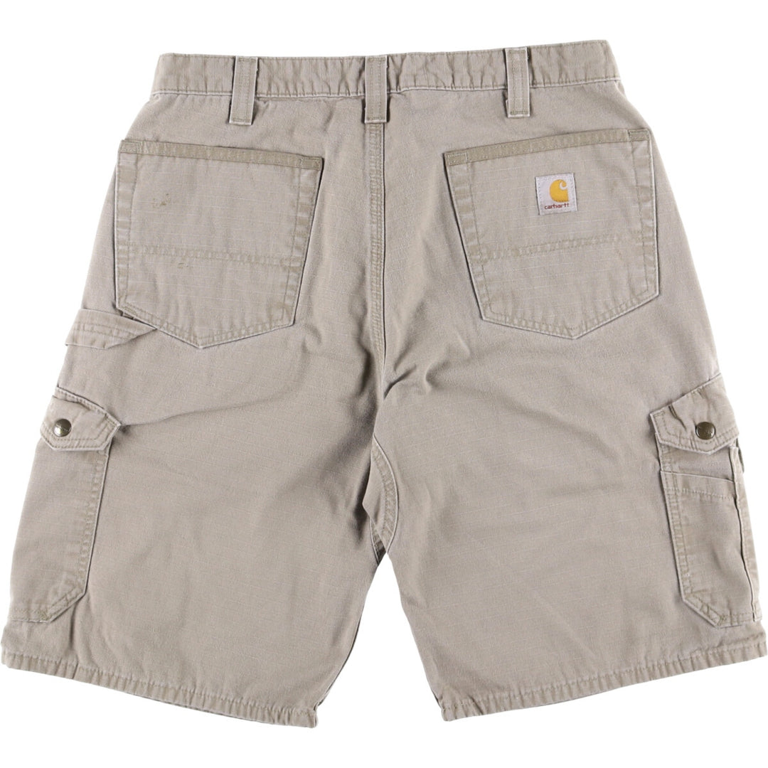 Carhartt Relaxed Fit Ripstop Cargo Shorts, Men's, W33 equivalent cotton Beige type Vintage Second Hand