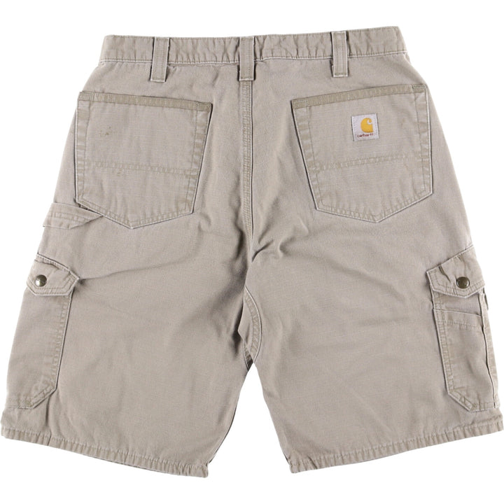 Carhartt Relaxed Fit Ripstop Cargo Shorts, Men's, W33 equivalent cotton Beige type Vintage Second Hand