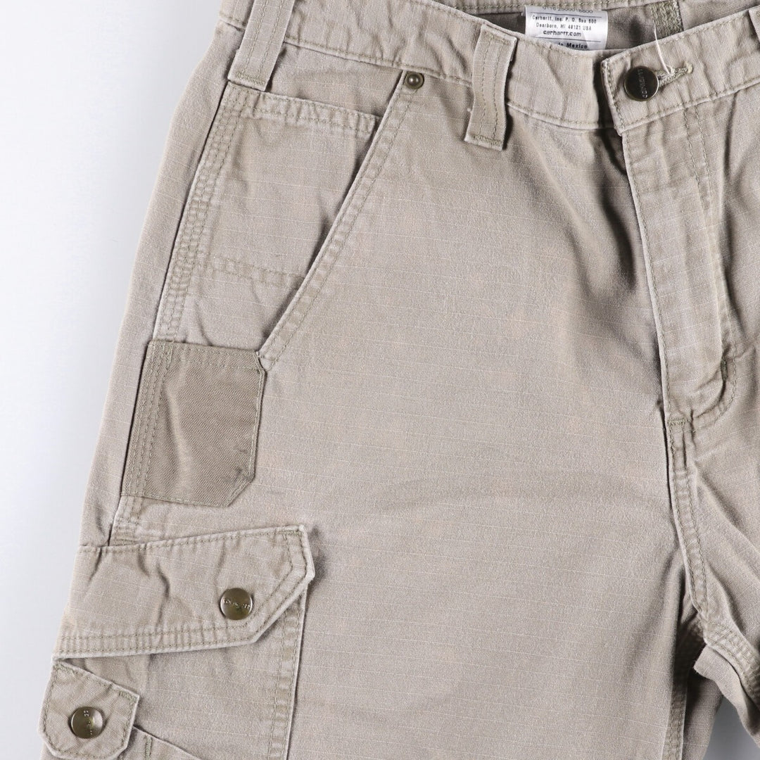 Carhartt Relaxed Fit Ripstop Cargo Shorts, Men's, W33 equivalent cotton Beige type Vintage Second Hand