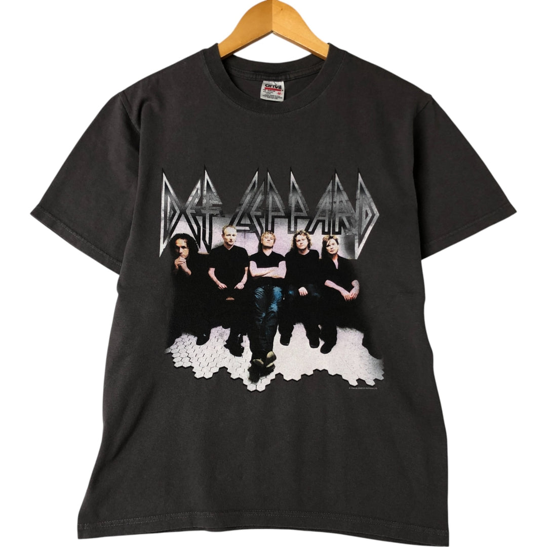 Anvil DEF LEPPARD Band T-Shirt, Made in USA, Men's M Size cotton gray type Vintage Second Hand