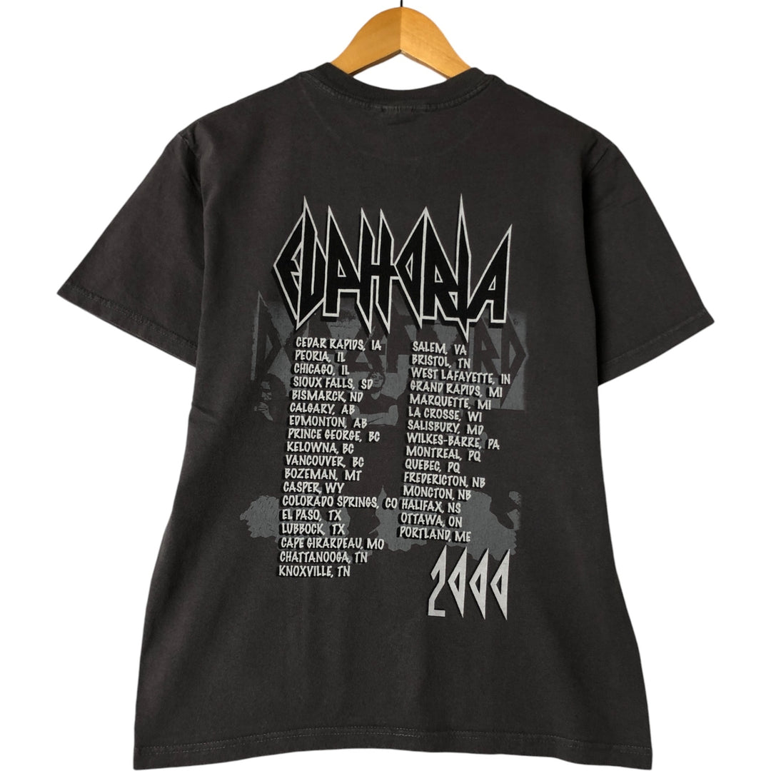 Anvil DEF LEPPARD Band T-Shirt, Made in USA, Men's M Size cotton gray type Vintage Second Hand
