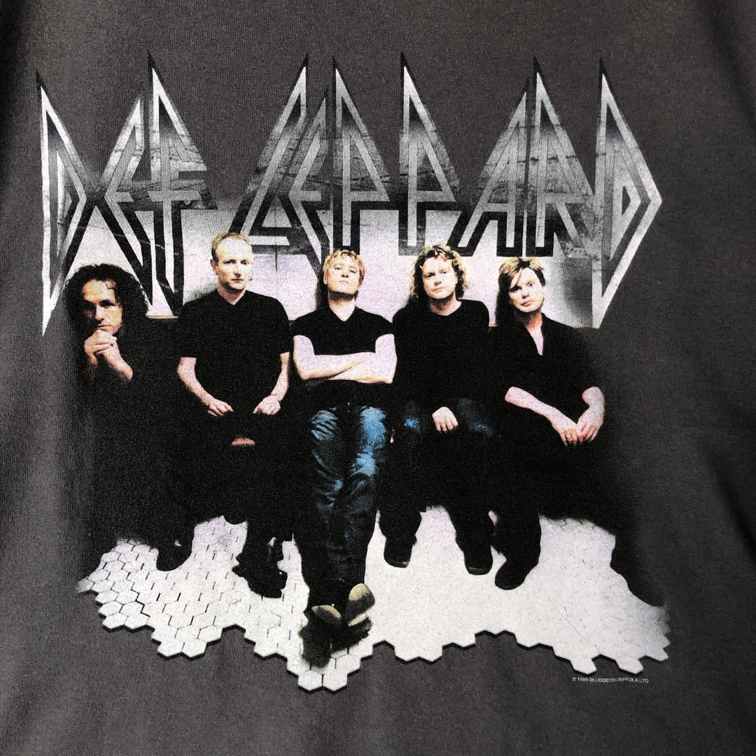 Anvil DEF LEPPARD Band T-Shirt, Made in USA, Men's M Size cotton gray type Vintage Second Hand