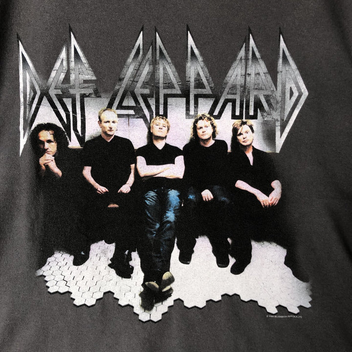 Anvil DEF LEPPARD Band T-Shirt, Made in USA, Men's M Size cotton gray type Vintage Second Hand