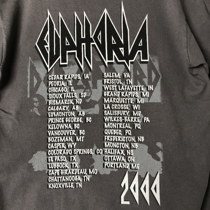 Anvil DEF LEPPARD Band T-Shirt, Made in USA, Men's M Size cotton gray type Vintage Second Hand
