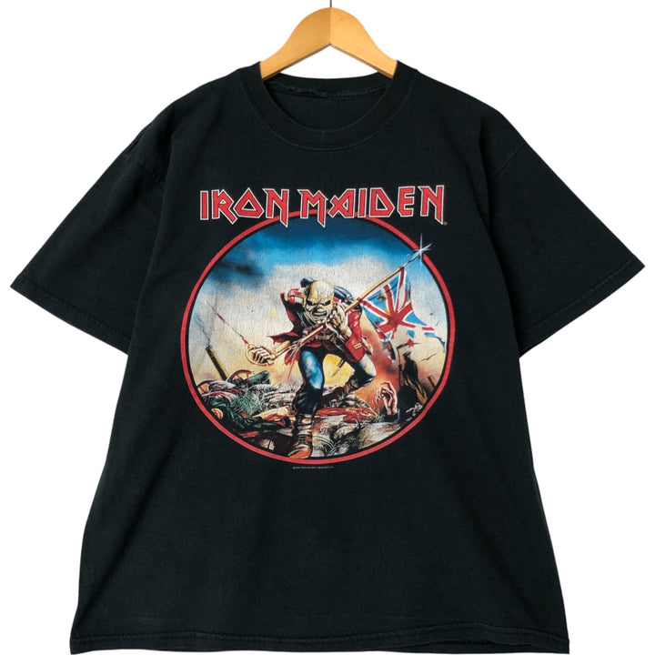 IRON MAIDEN Iron Maiden Band T-shirt Band T Men's L size cotton black type Vintage Second Hand