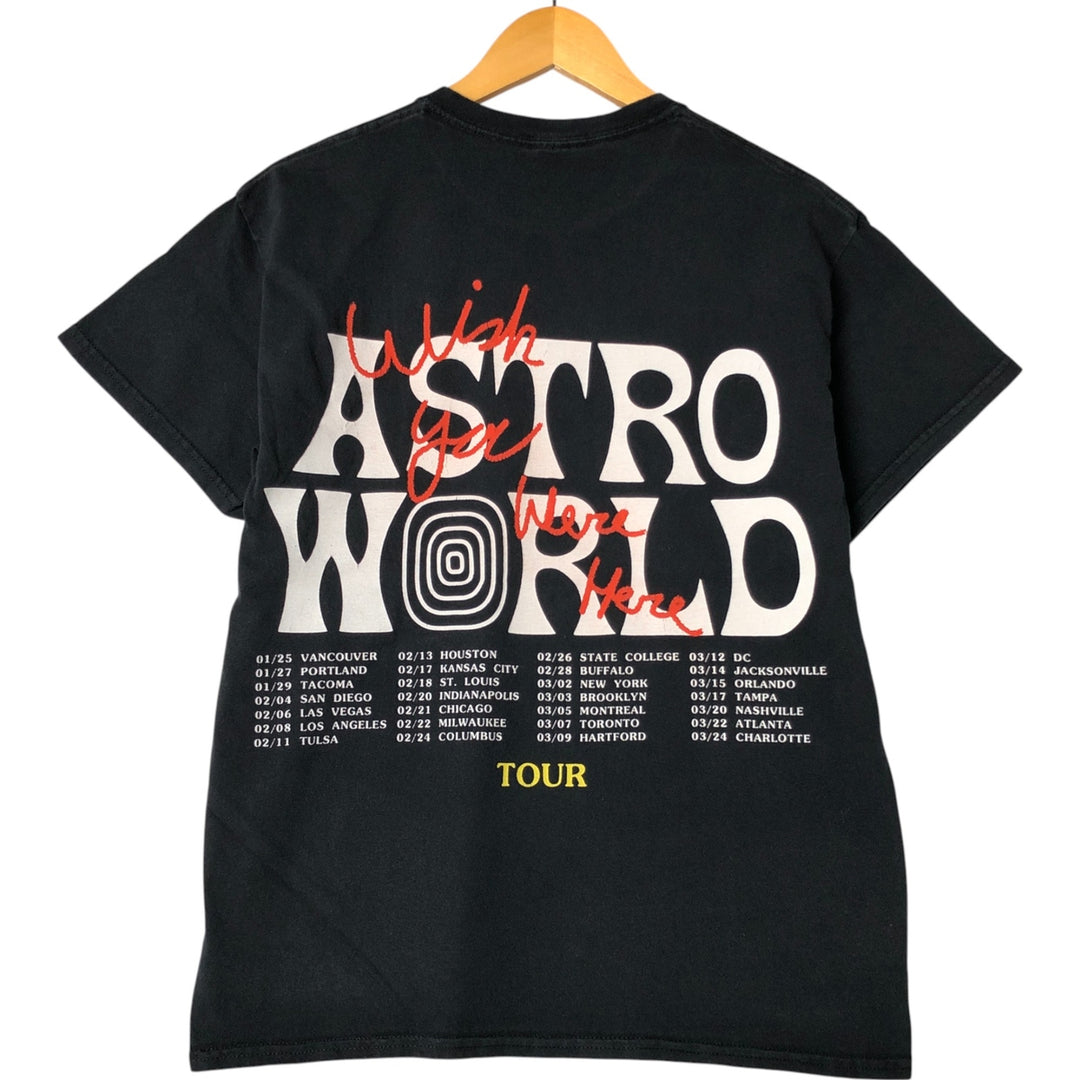 ASTRO WORLD Astro World Band T-shirt Band T Men's S size cotton black type Vintage Second Hand