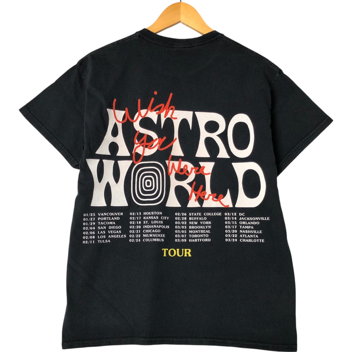 ASTRO WORLD Astro World Band T-shirt Band T Men's S size cotton black type Vintage Second Hand