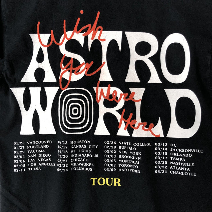 ASTRO WORLD Astro World Band T-shirt Band T Men's S size cotton black type Vintage Second Hand