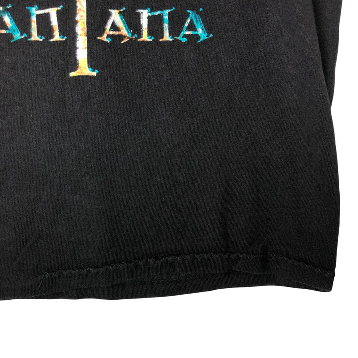 ~00'S SANTANA Band T-shirt, Men's M size unclear black type Vintage Second Hand