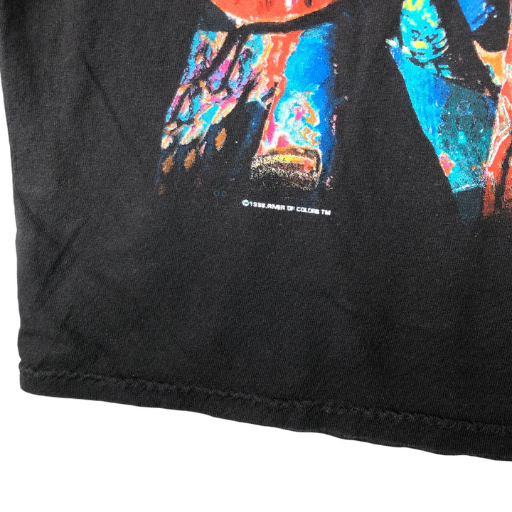 ~00'S SANTANA Band T-shirt, Men's M size unclear black type Vintage Second Hand