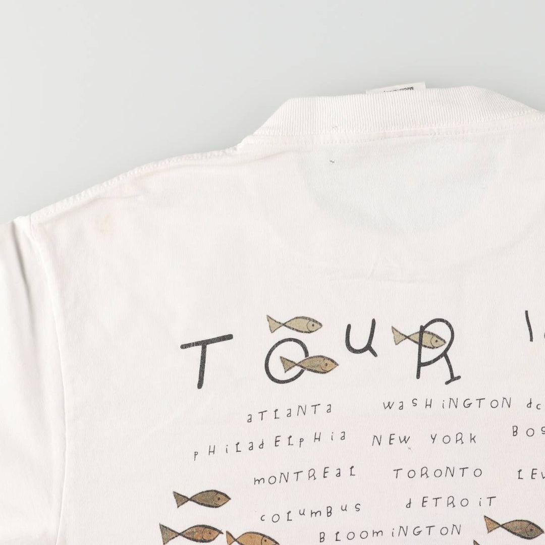 90'S Tartex Counting Crows Band T-shirt, Band Tee, Men's M size, Vintage cotton white type Vintage Second Hand