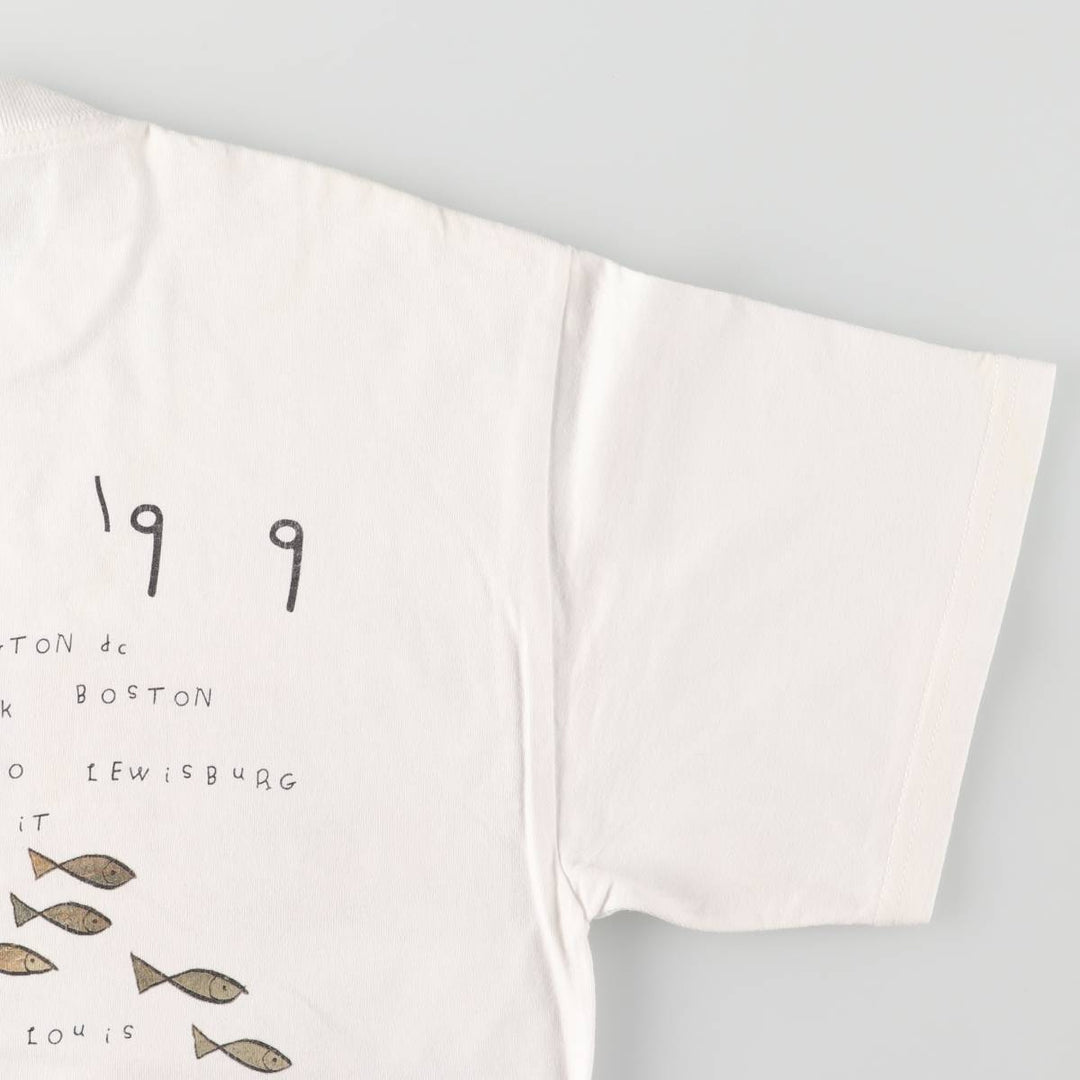 90'S Tartex Counting Crows Band T-shirt, Band Tee, Men's M size, Vintage cotton white type Vintage Second Hand
