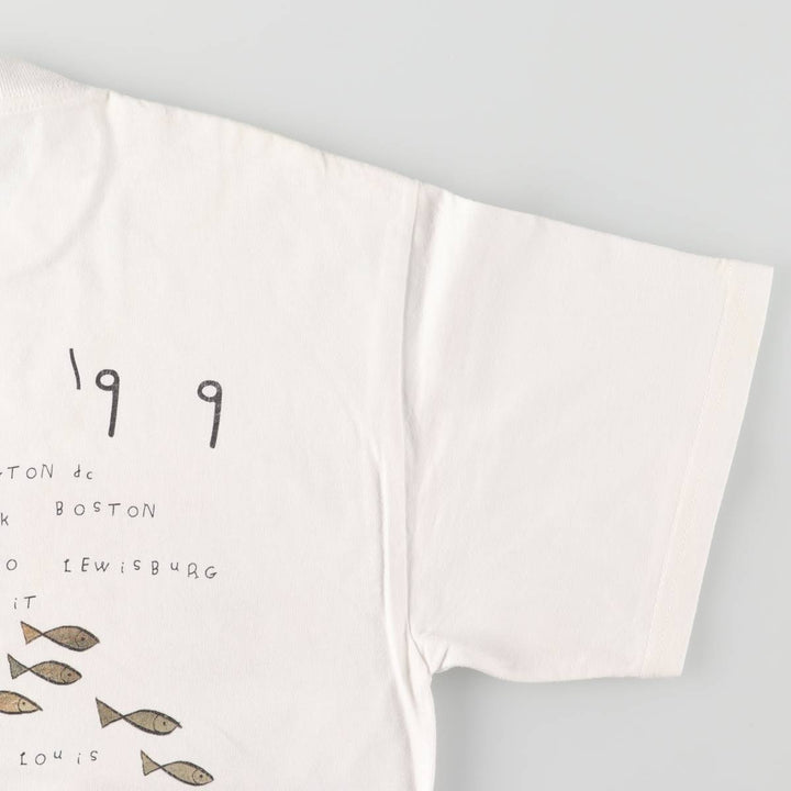90'S Tartex Counting Crows Band T-shirt, Band Tee, Men's M size, Vintage cotton white type Vintage Second Hand
