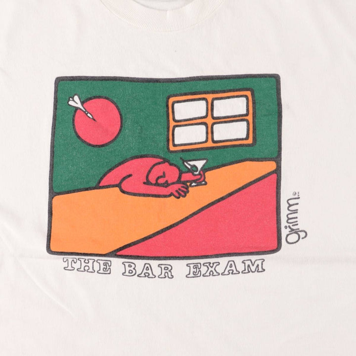 GRIMM Printed T-shirt Made in Canada Men's Size L Vintage cotton white type Vintage Second Hand