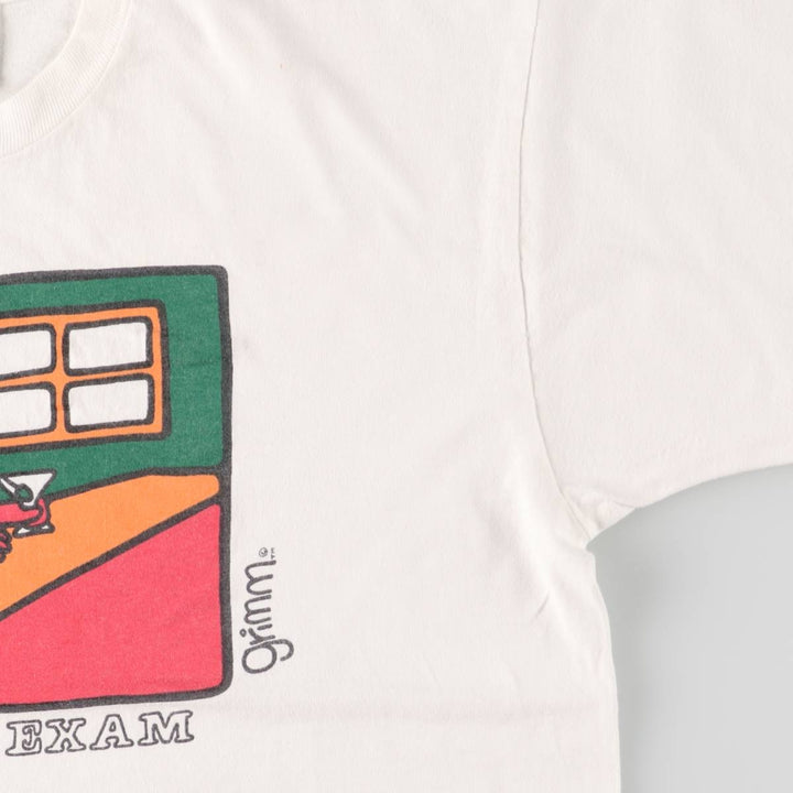 GRIMM Printed T-shirt Made in Canada Men's Size L Vintage cotton white type Vintage Second Hand