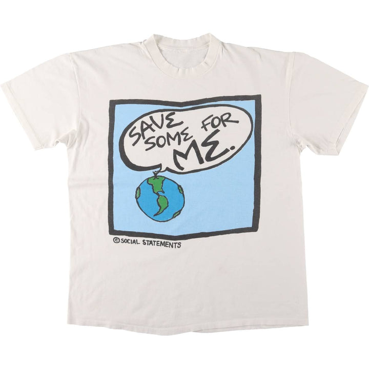 Printed T-shirt, men's size XL unclear white type Vintage Second Hand