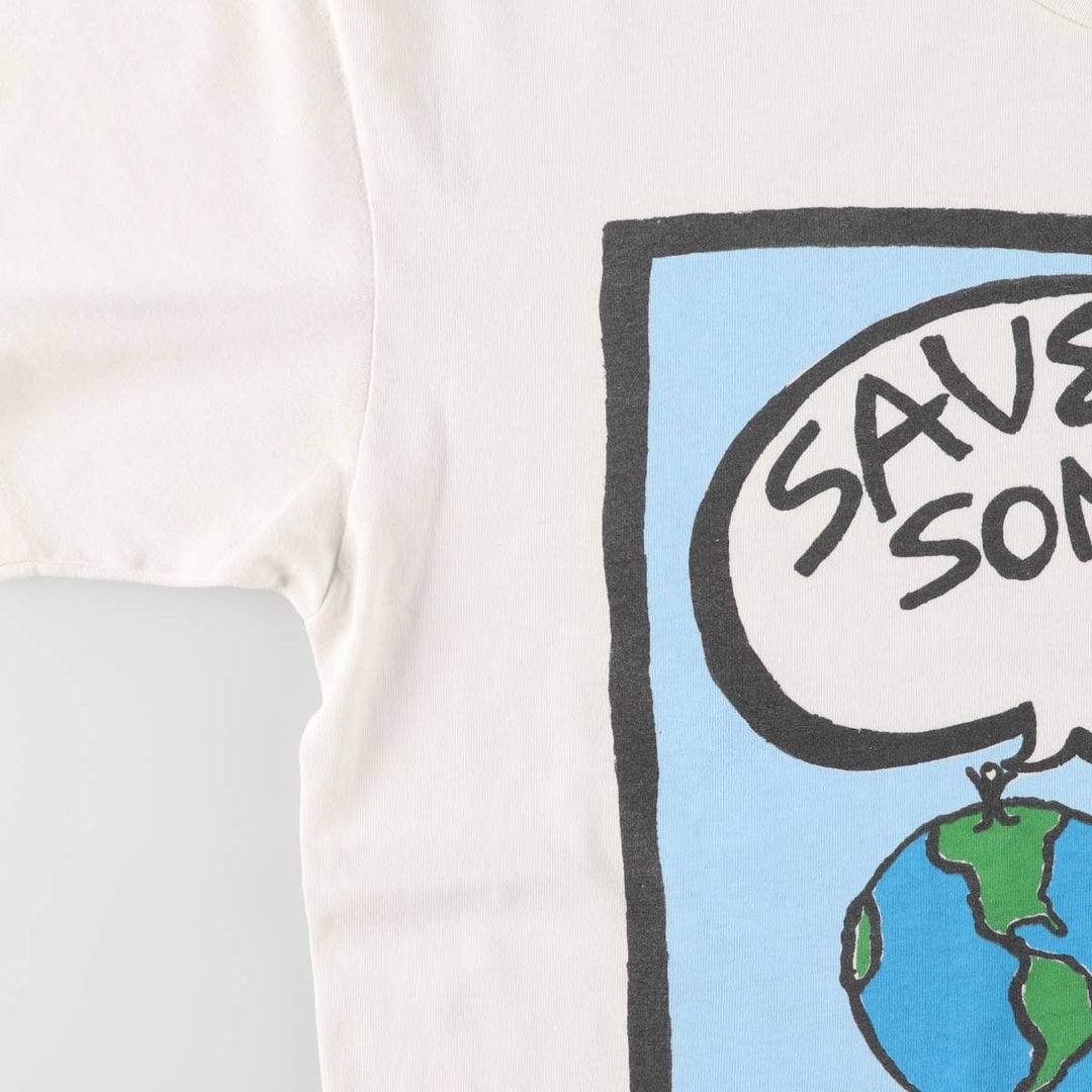 Printed T-shirt, men's size XL unclear white type Vintage Second Hand