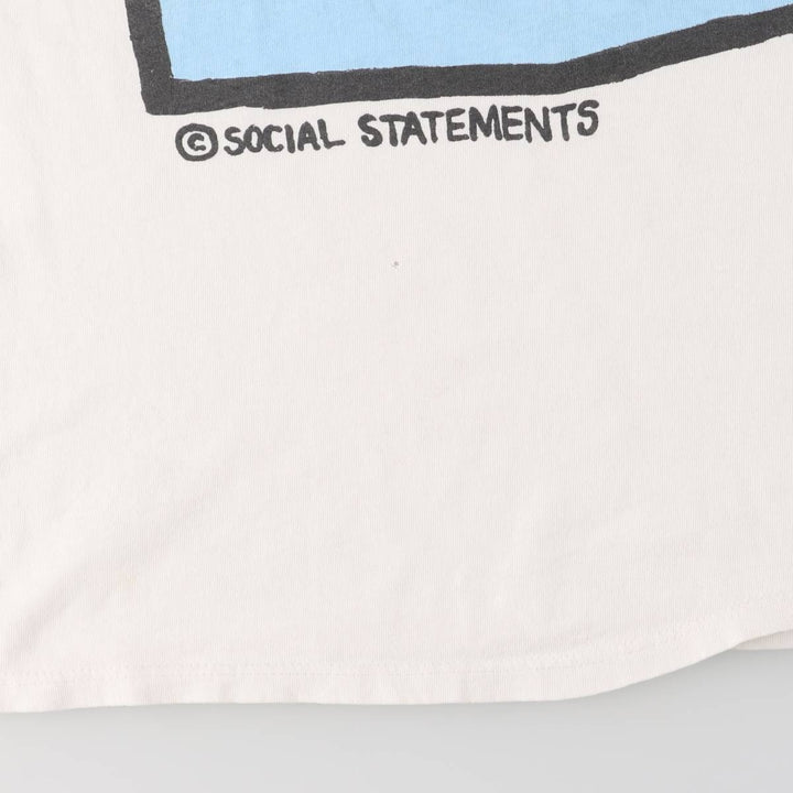 Printed T-shirt, men's size XL unclear white type Vintage Second Hand